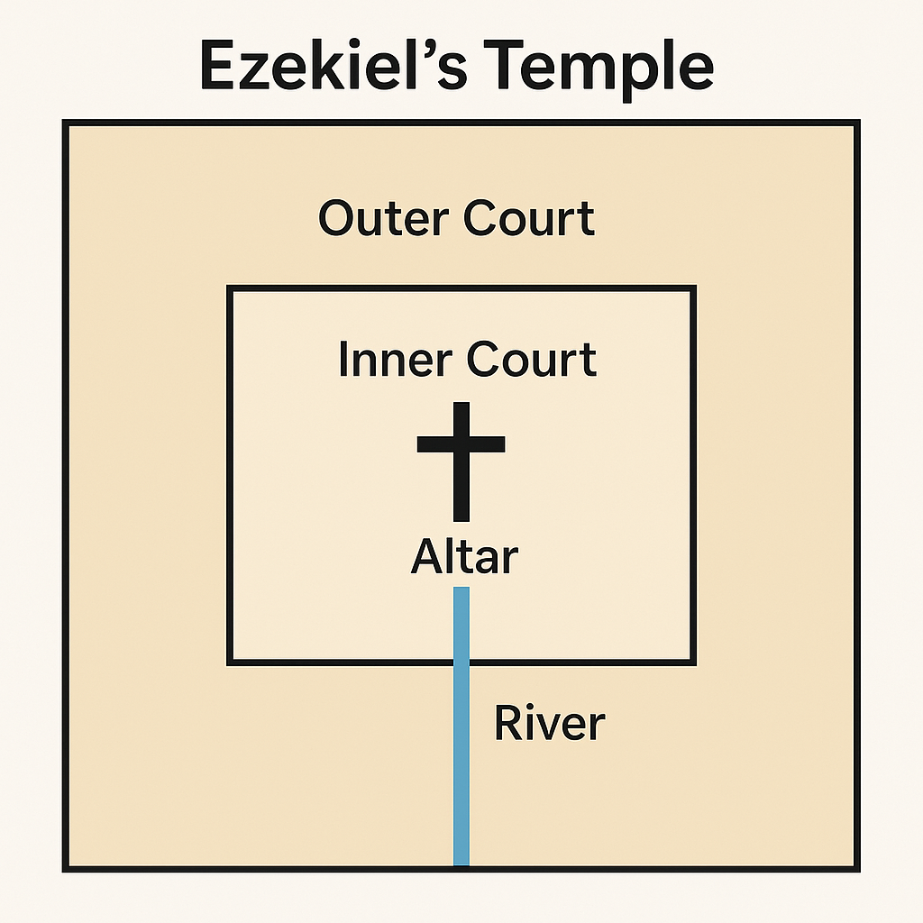 Ezekiel's Temple is the pattern of Rev. 11:1, "Measure the temple and the altar..."